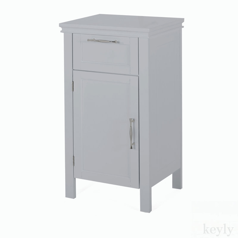 Armoire de rangement pour salle de bain avec tablettes et tiroir, Gris