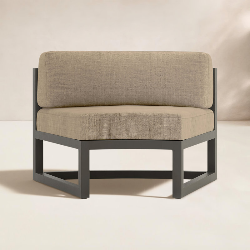 Avion Curve Seat - Black, Cast Silver Sunbrella®, Slate