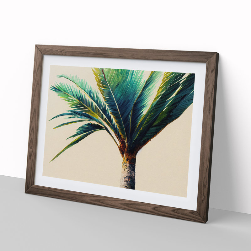 Interesting Palm Tree - Framed Print, 46cm H x 64cm W x 2cm D, Walnut