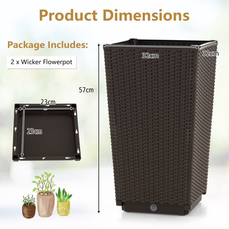 Naveya Pot Planter, Dark Brown