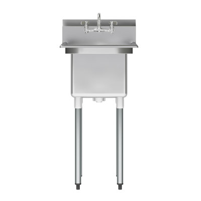 Évier commercial en acier inoxydable Amgood - Cuisine de restaurant et évier utilitaire avec robinet 10 po