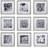 Gallery Perfect 12" x 12" Wall Mount Matted Picture Frame - (Set of 9)