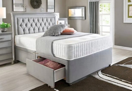 Leela Upholstered Bed with Mattress