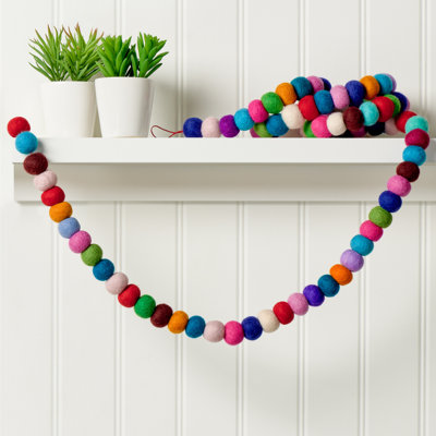 Multicolore guirlande boule en laine MODWOOL