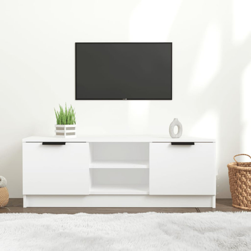 Jermira TV Cabinet 102 x 35 x 36.5 cm Engineered Wood, White