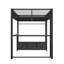 Lit mezzanine double avec bureau intégré, éclairage à DEL et escalier-193441869