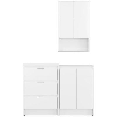 Bathroom Vanity 72" Freestanding With Resin Sink, 2 Storage Cabinets, Wall Soft Function, Glossy White Plywood, Modern Organization Drawers,