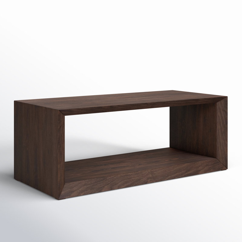 Samuelson Faux Wood Coffee Table With Shelf, 18" H x 48" L x 23.38" W, Alder Brown