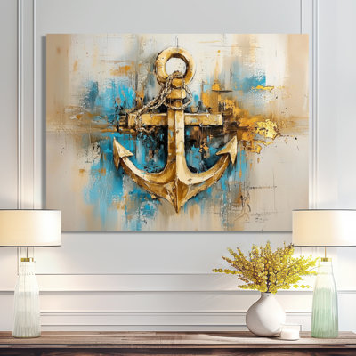 «Anchor In The Moonlight I», reproduction sur toile côtière