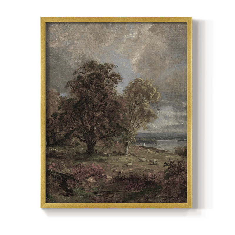 «Vintage Landscape Lxxi», reproduction encadrée - bois massif, H 21 po x l 17 po, Doré