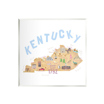 Au-609, estampe numérique, Kentucky, carte, touriste, impression