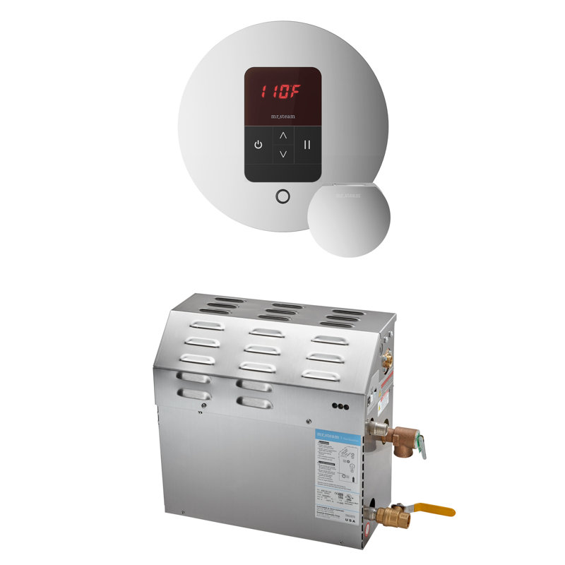 Ensemble de générateur de douche à vapeur MS 15 kW (15000 W) avec contrôle rond d'iTempo, Chrome poli