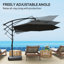 Parasol de patio 10 pi avec housse de sangle de base remplissable UPF50 + gris