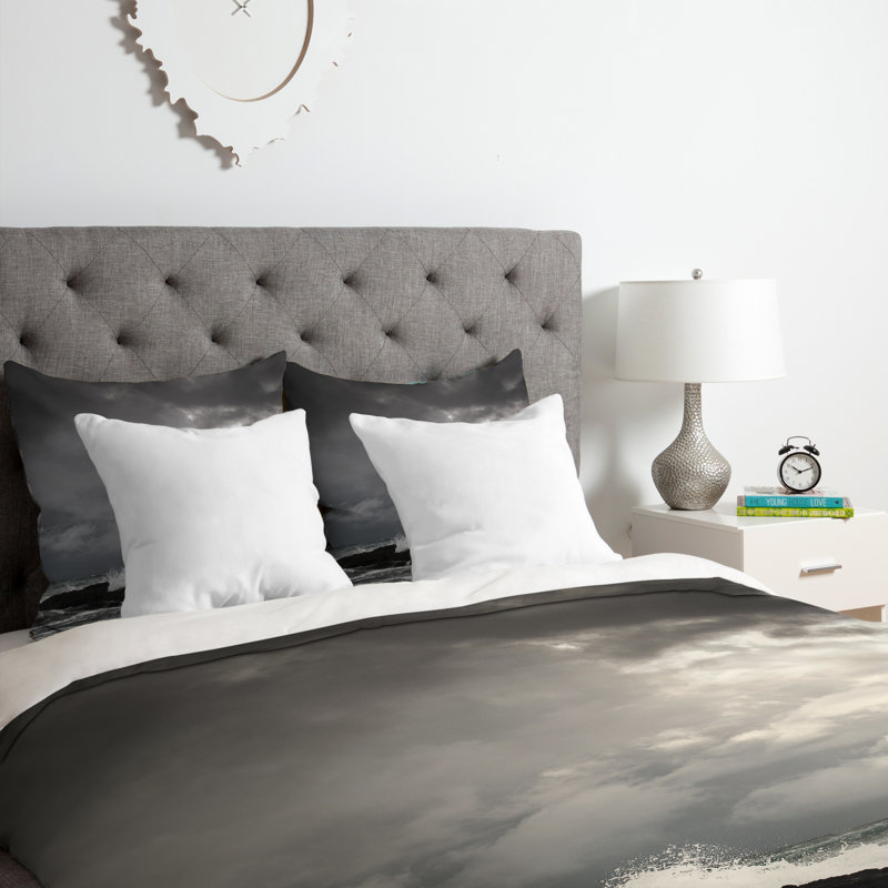 Ensemble de housse de couette White Water, Housse de couette simple / simple TG et 1 taie dé