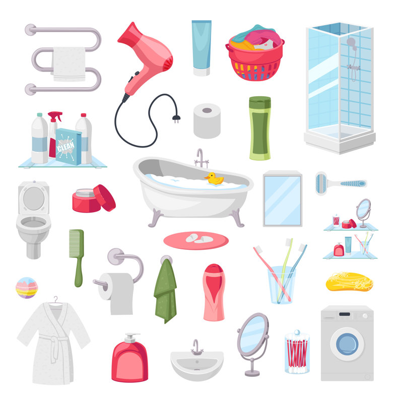 «Derting Bathroom Accessoires», impression sur toile tendue, H 12 po x l 12 po x P 1,25 po