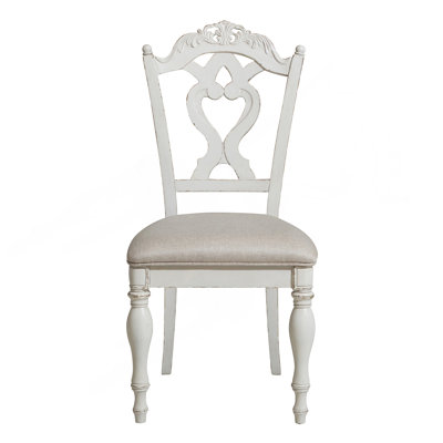 Chaise de bureau victorienne de style victorien blanc antique avec siège rembourré 1pc