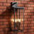 26" H Large Outdoor Wall Sconce Modern Matte Black Porch Lantern with Clear Glass-1094626546