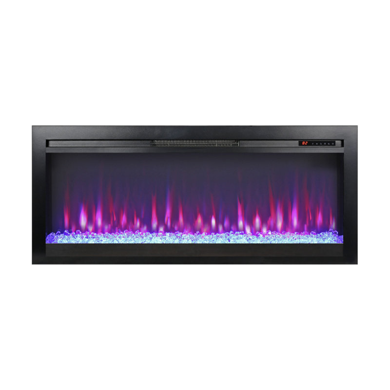 44"recessed In-wall Electric Fireplace With Remote, Install In The Tv Stand, 18.8" H x 5" W x 44" D