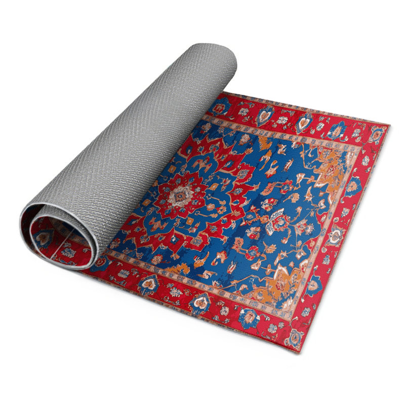 Tapis bleu intérieur et extérieur Tabriz, Rectangulaire 3 pi x 5 pi