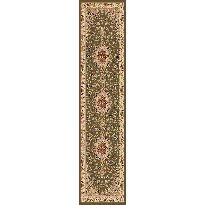 Tapis oriental vert Willett, Tapis de couloir : 2 pi 2 po x 7 pi 7 po