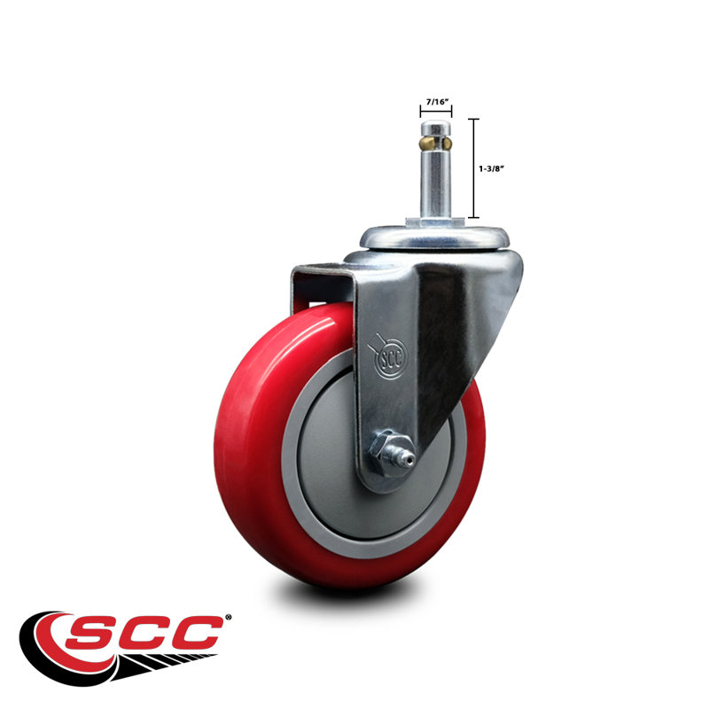 Grip Ring Stem Caster, Red