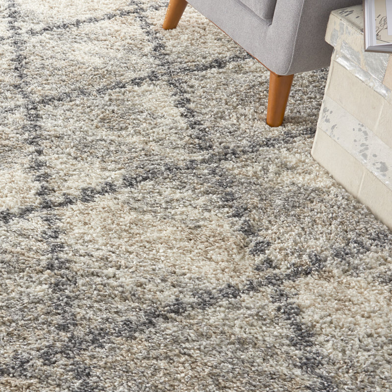 Geometric Shag Area Rug, Rectangle 122 x 183cm