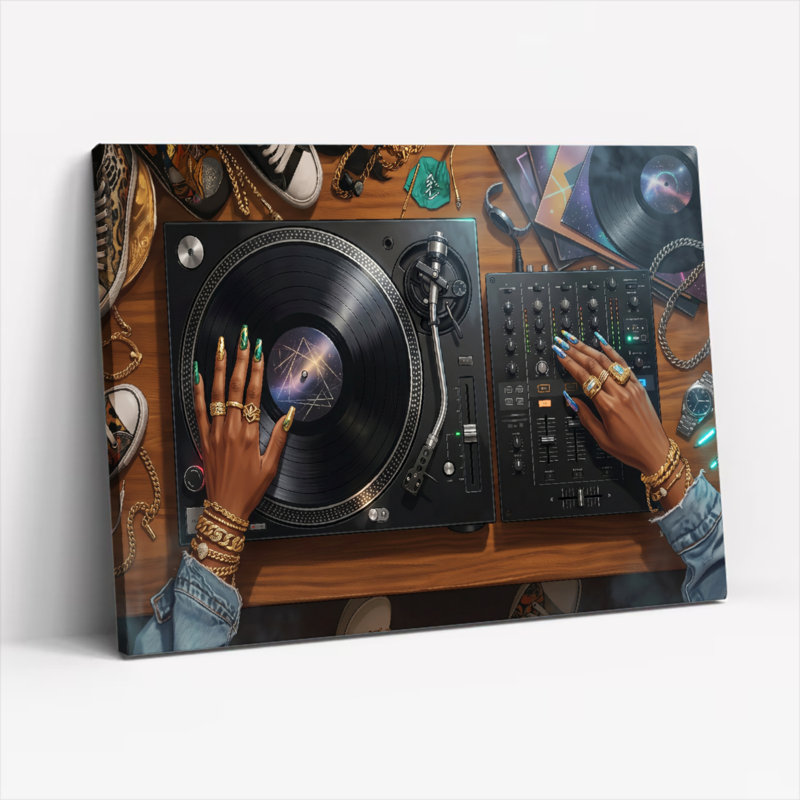 Ensemble de 1 toile murale « Configuration DJ », 28"H x 40"W, Wrapped Canvas