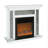 10 Inches Wide X 10 Inches Deep X 32 Inches High English Inch Acrylic Diamond Mirror Wall Furnace Frame With Two Side Pillars, Independent Fireplace Frame