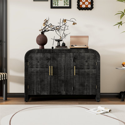 Kitchen Sideboard, Sideboard with Gold Handles and Adjustable Dividers