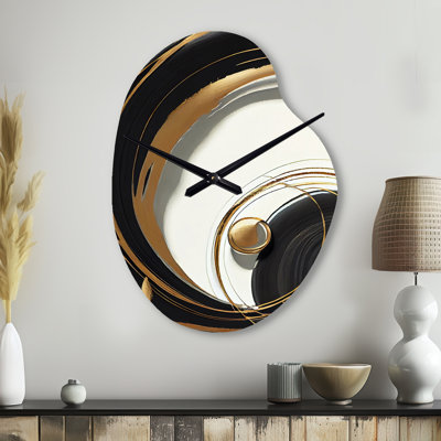 Horloge murale Gold Glamour Circle II - forme unique en marbre
