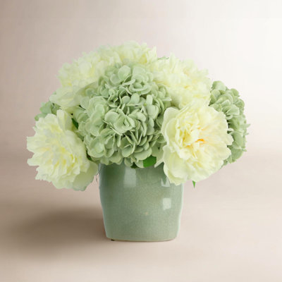 Hydrangea Arrangement in a Ceramic Pot