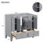 Meuble-lavabo de salle de bain sans comptoir, armoire de rangement de salle de bain en bois massif seulement, meuble-lavabo autoportant avec 4 portes à fermeture douce et 2 tiroirs-78380409-78380410