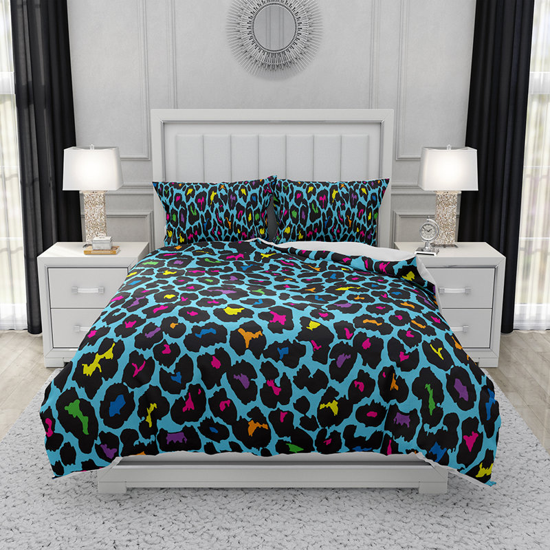 Ensemble de housse de couette et insert 5 pièces en microfibre multicolore, Housse de couette grand + 4 pièces supplémentair