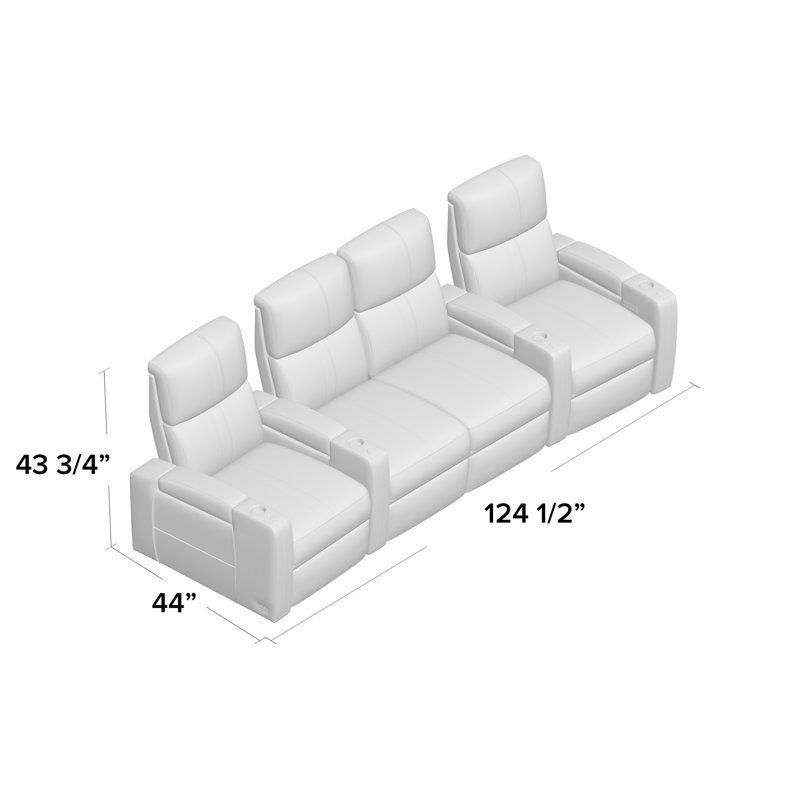 Rangée de cinéma maison Flash HR Series (rangée de 4), Océan Smartsuede