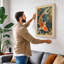 Koi Among Water Blossoms Japandi - Wrapped Canvas-839061901-839061937