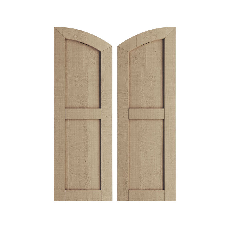 Timberthane deux panneaux plats égaux avec volets elliptiques en faux bois (par paire), 62", 18"