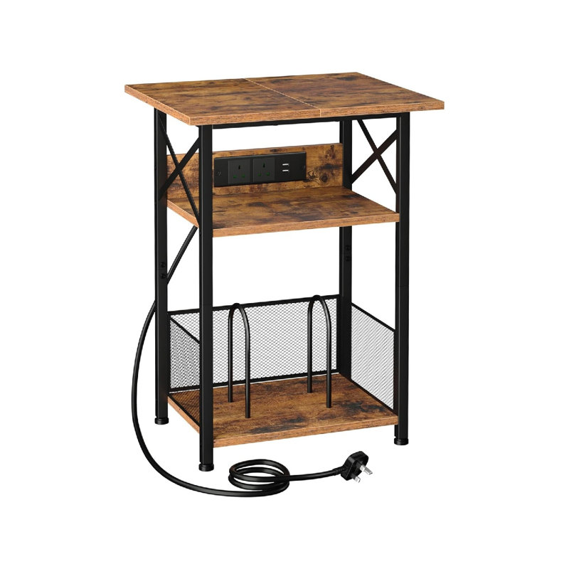 65cm H Media Shelves, Brown
