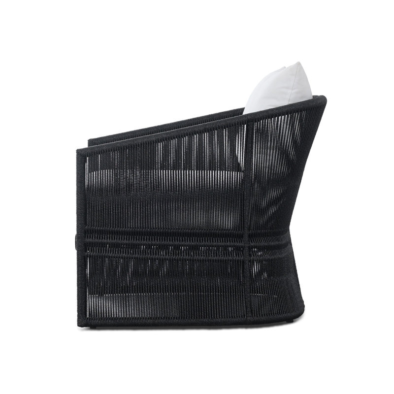 Mondira Outdoor Chair-Faux Black Hyacinth, Faux Black Hyacinth