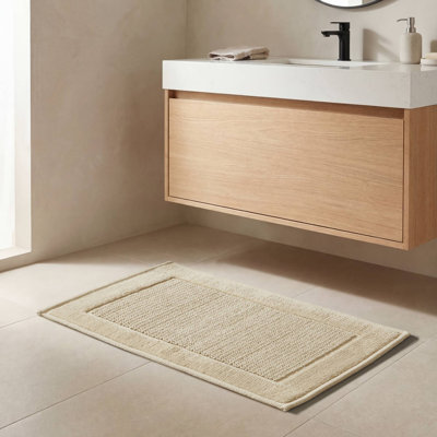 Sanctuary Natural 100% Cotton Woven 20x32'' Bath Rug