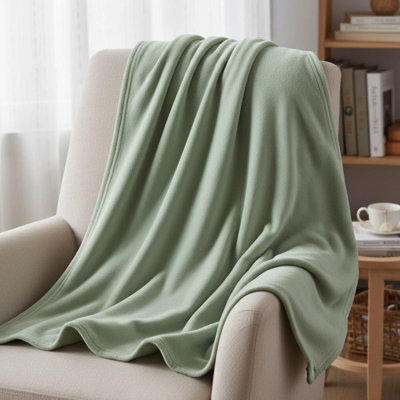 Couverture en rayonne 1 pièce, taille grand lit/très grand lit, vert sauge