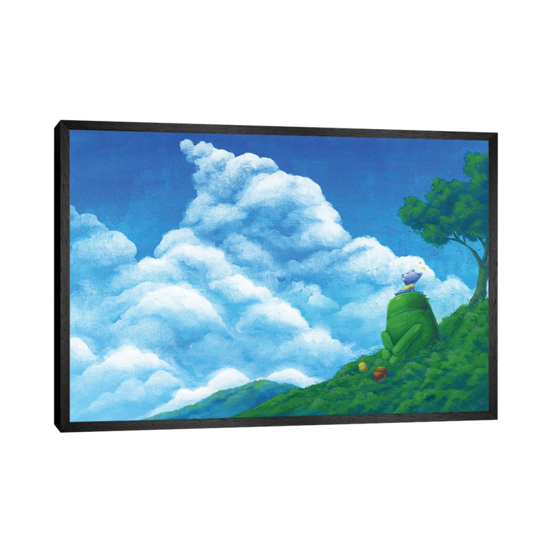 Robot Cloud by Martin Hsu - Painting on Canvas, Black Framed, 66.04 cm H x 45.72 cm W