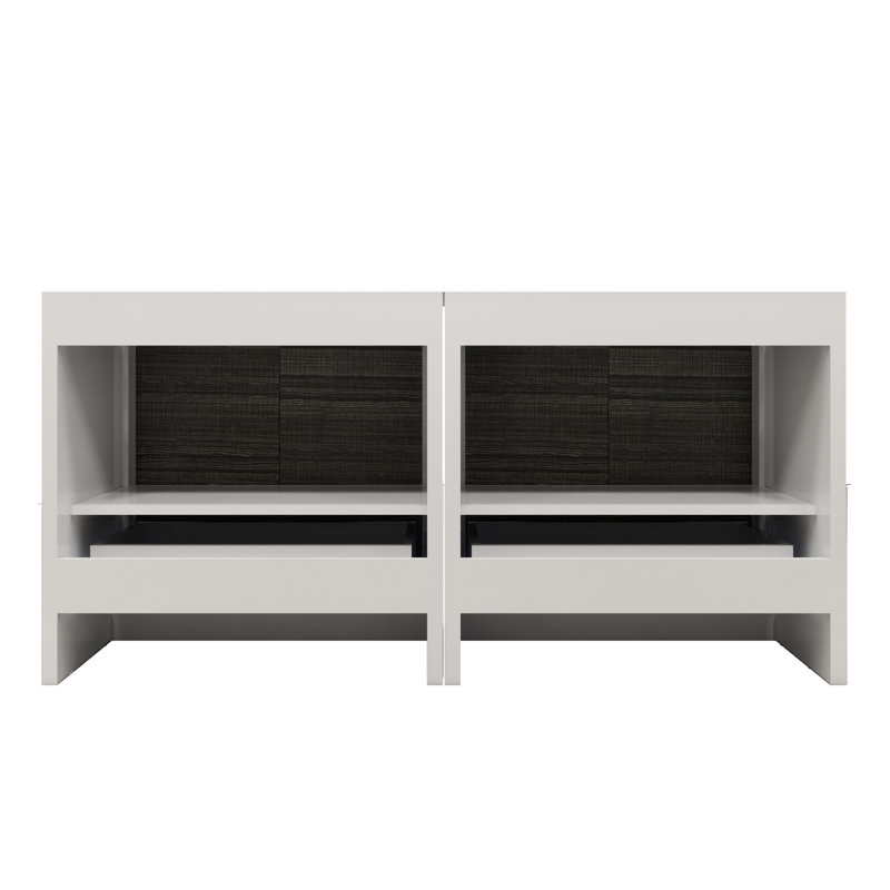 Ensemble de meuble-lavabo double 72 po Somerby, Gris cendre très lustré, Chrome