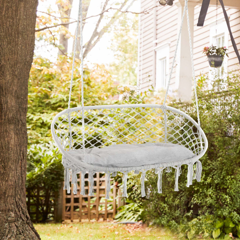 Balancelle en macramé pour 2 personnes Outsunny, Gris