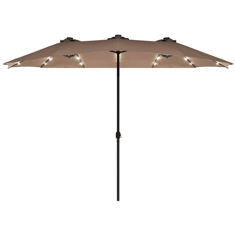 Parasol de marché à DEL 15 pi Arlmont & Co., Brun clair