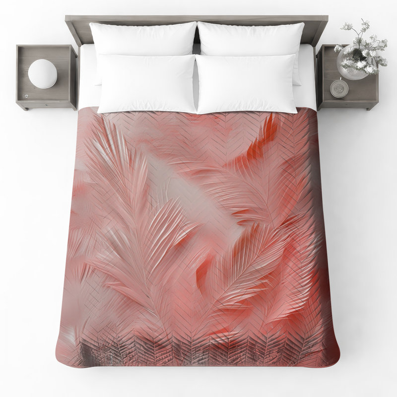 Couvre-lit palmier rose, Grand lit