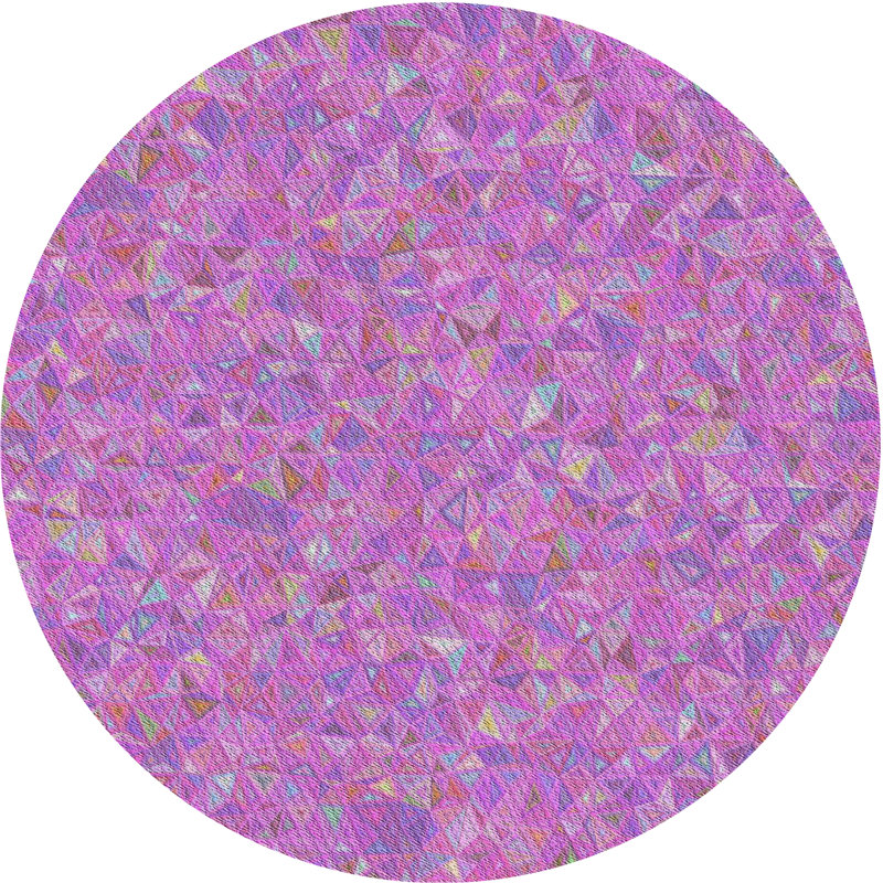 Tapis rose motif/mauve/bleu Millville, Rond 5 pi