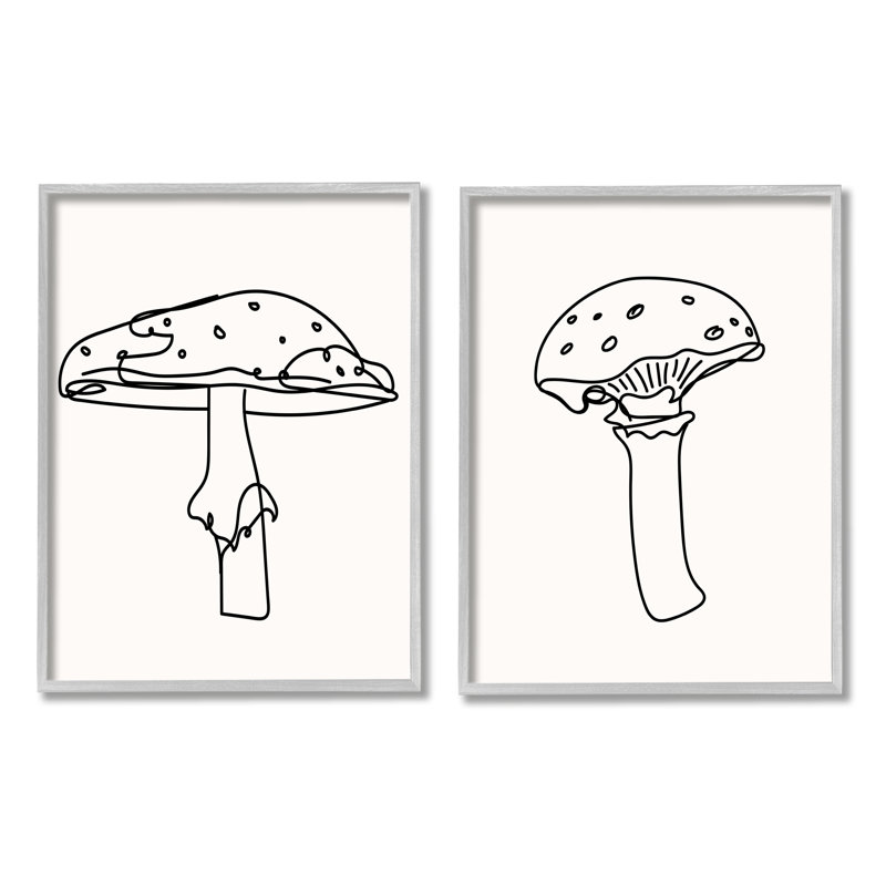 «Doodles» encadré sur bois par 2 pièces par Lil 'Rue, Gris, H 20 po x l 16 po x P 1,5 po
