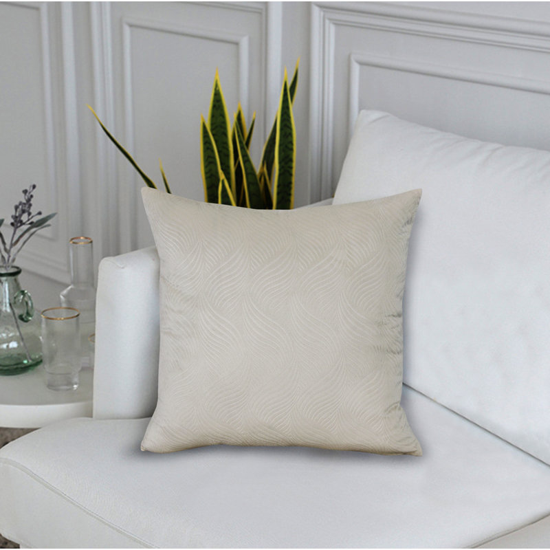 Morissette Damask Square Cushion, Natural