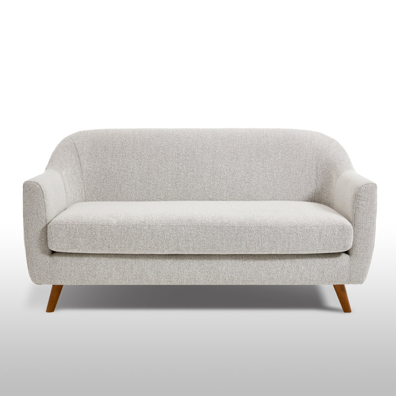 Kaya 2 Pieces Modern Upholstered Living Room Sofa Set, Light Gray