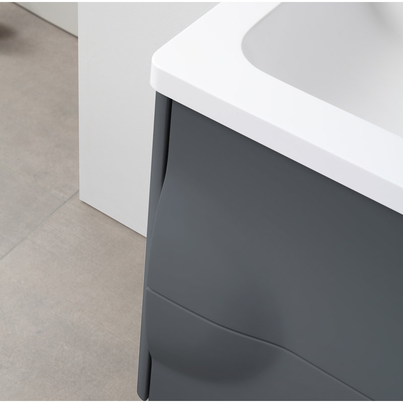 Colmar 24" W Single Wall Mounted Vanity, Dark Gray